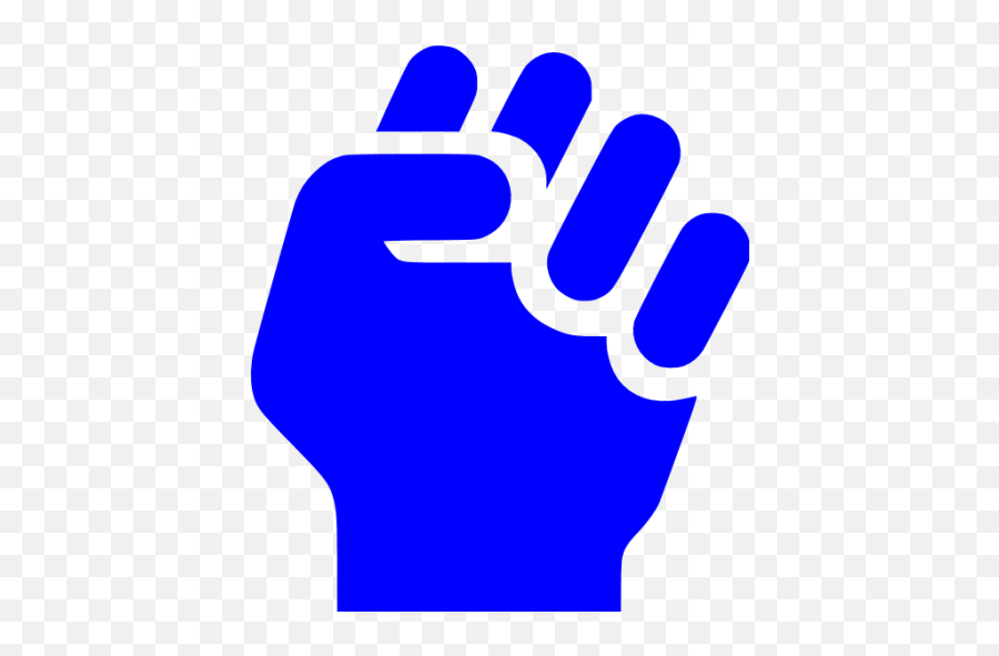 Blue Clenched Fist Icon - Free Blue Hand Icons Zero Tolerance Workplace Violence Emoji,Fist Emoticon