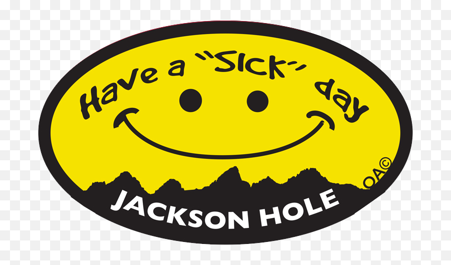 Jackson Hole Have A Sick Day Large Sticker - Happy Emoji,Beach Emoticon