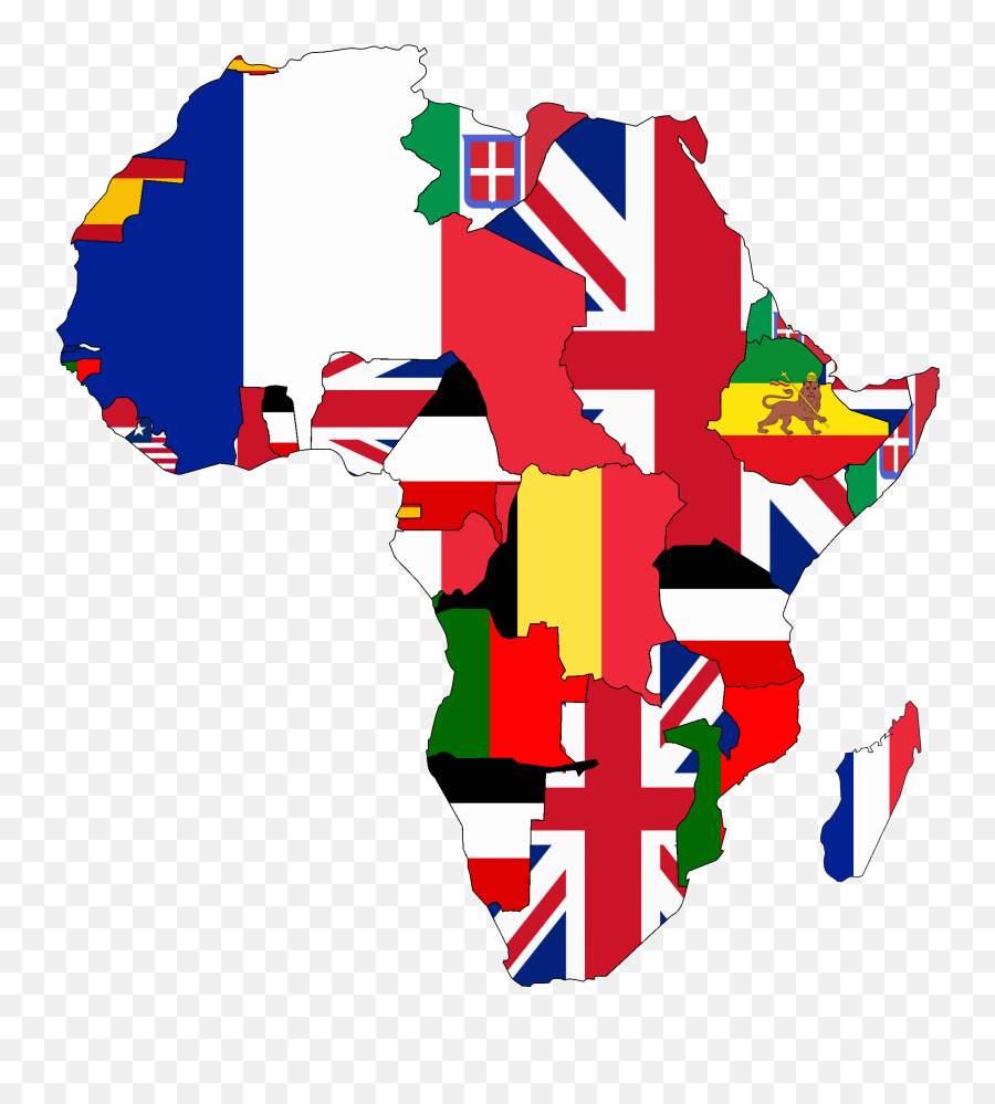 Flag Map Of Colonial Africa - Colonial Africa Flag Map Emoji,Ethiopian Flag Emoji