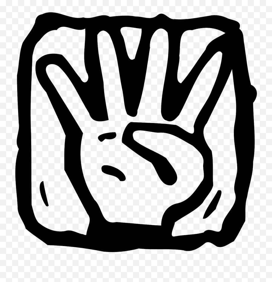 Countdown Finger Four Hand Counting - Clipart Countdown Emoji,Metal Fingers Emoji