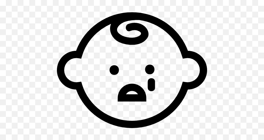 Baby Face Crying Icons - Crying Baby Drawing Easy Emoji,Distraught Emoji