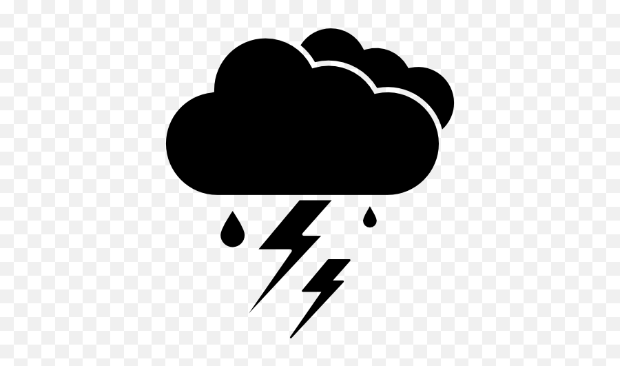 Thunderstorm Clouds Free Vector Icons - Thunderstorm Clipart Black And White Emoji,Black Cloud Emoji