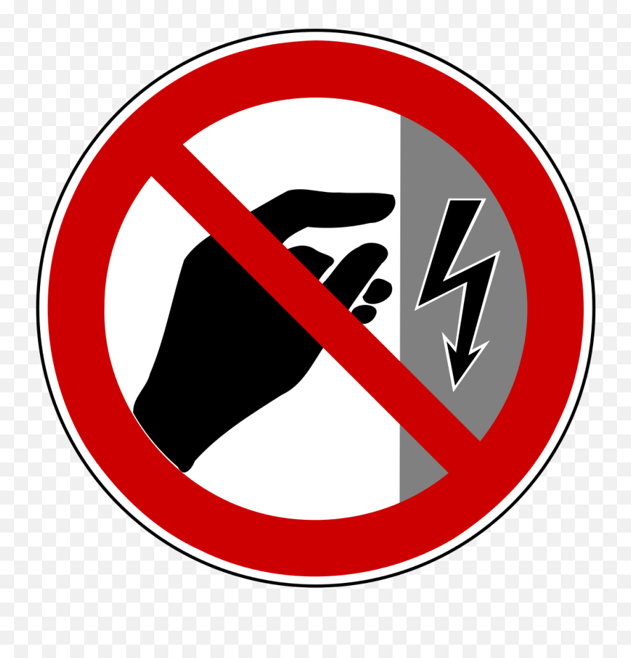 Din 4844 - Do Not Touch Electricity Emoji,No Sound Emoji