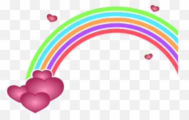 Rainbow Hearts Colors Colorful Curved - Valentines Clipart Transparent Background Emoji,Gay Pride Flag Emoji