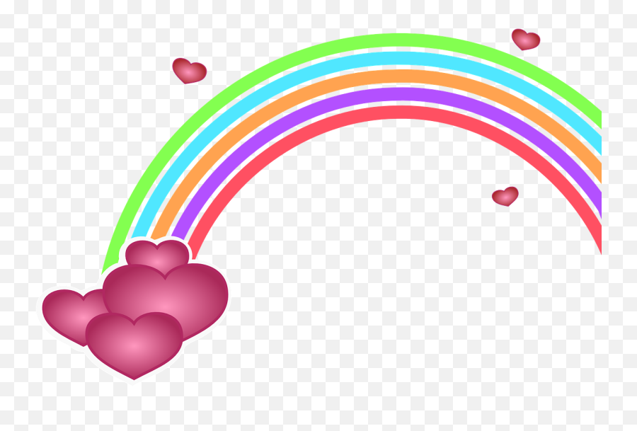 Rainbow Hearts Colors Colorful Curved - Valentines Clipart Transparent Background Emoji,Gay Pride Flag Emoji