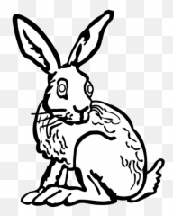 Line Art Vector Illustration Of Bunny - Rabbit Emoji