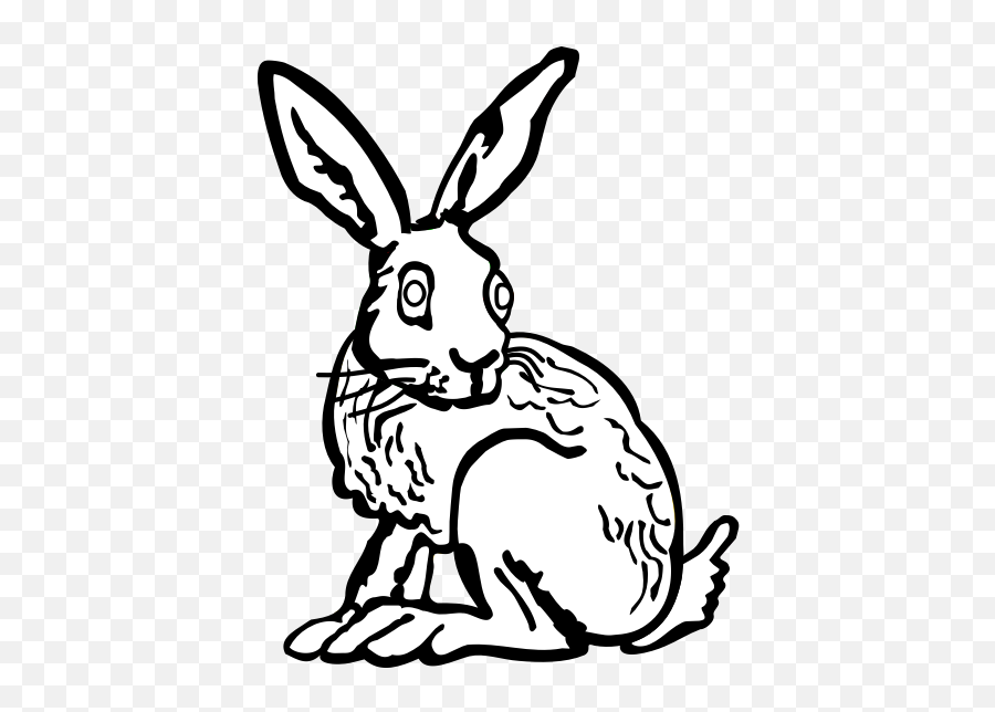 Line Art Vector Illustration Of Bunny - Rabbit Emoji,Woman With Bunny Ears Emoji
