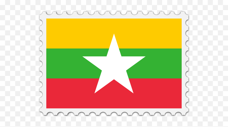 Myanmar Flag Stamp - Japan Flag And Myanmar Flag Emoji,Colombia Flag Emoji