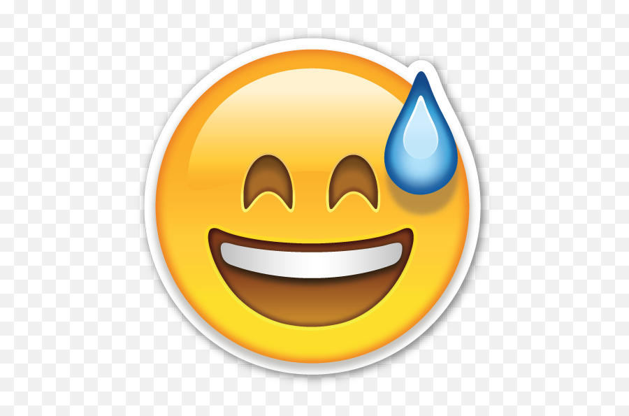 Smiling Face With Open Mouth And Cold Sweat - Cold Sweat Emoji Png,Sweating Emoji