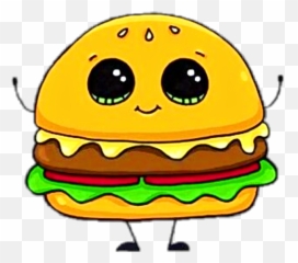 Burger Cute Kawaii Fastfood - Draw Cute Food Emoji,Burger Emoticon