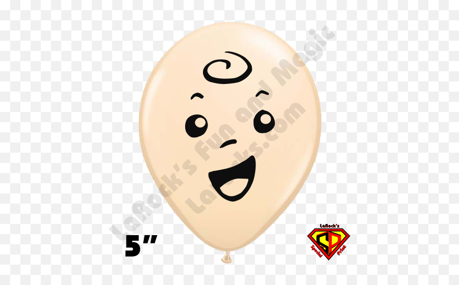 5 Inch Round Baby Face Blush Balloon By Juan Gonzales Qualatex 100ct - Baby Face On Balloon Emoji,Blush Emoticon