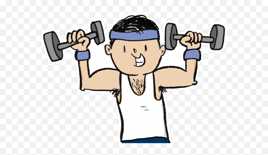 Dumbbells Clipart Male Fitness - Transparent Fitness Cartoons Emoji,Dumbbell Emoji