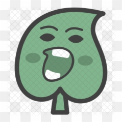 Angry Leaf Emoji Icon - Illustration