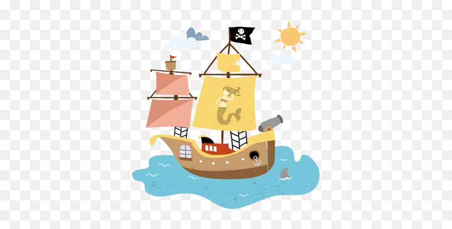 Pirate Ship Kids Wall Sticker - Pirate Ship Picture For Kids Emoji,Pirate Ship Emoji