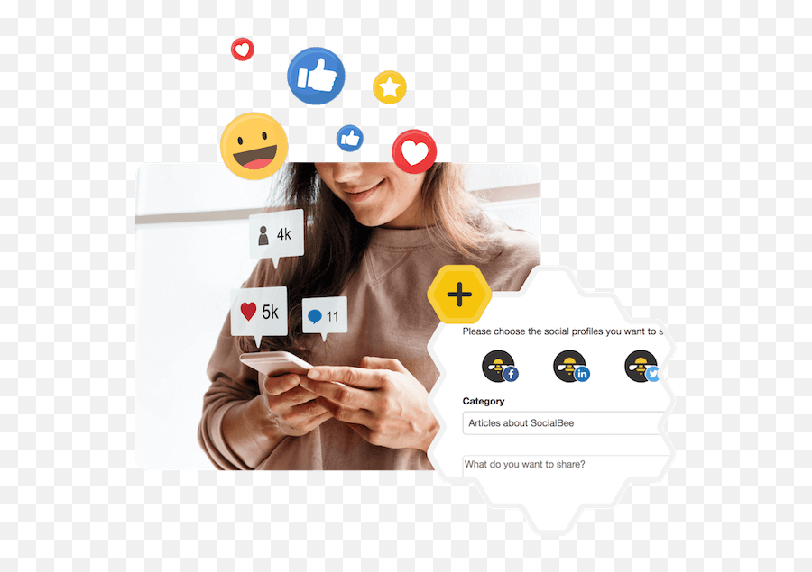 Socialbee Tool Features Socialbee - Social Media Curate Emoji,Teamwork Emoji