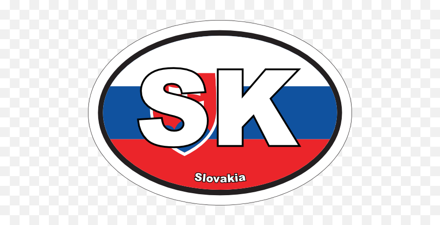 Slovakia Sk Flag Oval Sticker - Circle Emoji,Slovakia Flag Emoji