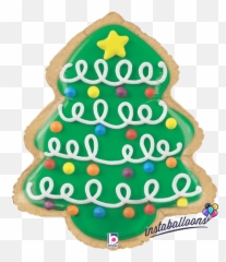 Christmas Tree Cookie Balloon Giant 25 - Christmas Tree Emoji,House And Balloons Emoji