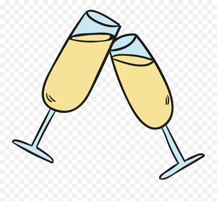 Transparent Cartoon Champagne Clipart - Cartoon Champagne Glass Emoji,Champagne Emoji
