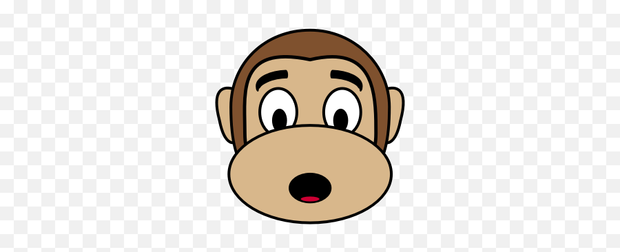 Surprised Ape - Cartoon Monkey Face Smiling Emoji,Laughing Crying Emoji