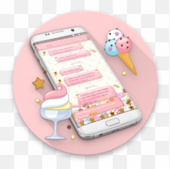 Sms Messages Ice Cream Theme - Mobile Phone Emoji,Og Peach Emoji