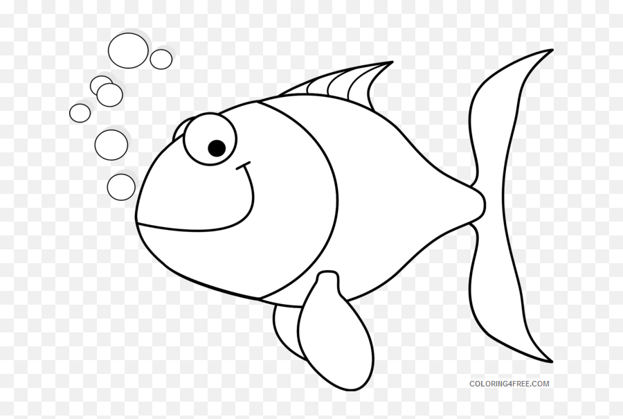 Black And White Fish Coloring Pages Fish Printable - Clip Art Emoji,Fish Moon Emoji