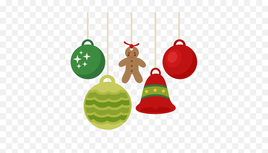 Christmas Ornaments Flat Design Png Min - Cute Christmas Ornament Clipart Emoji,Emoji Ornaments