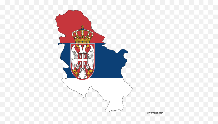 Flag Map Of Serbia - Serbia Map Free Vector Emoji,Croatian Flag Emoji