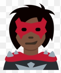 Woman Supervillain Emoji With Dark Skin - Human Color