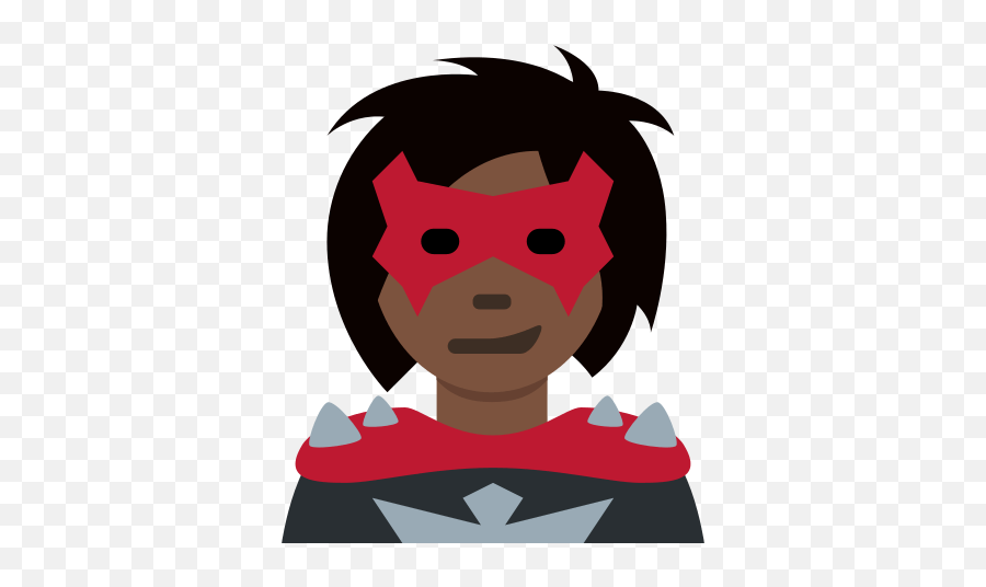 Woman Supervillain Emoji With Dark Skin - Human Skin Color,Criminal Emoji