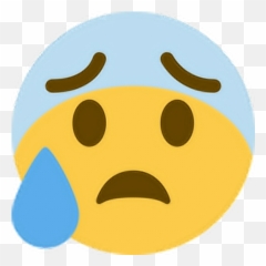 Ohno Scared Worried Anxious Emoji Emoticon Face Express - Discord Cold Sweat Emoji,Scared Face Emoji
