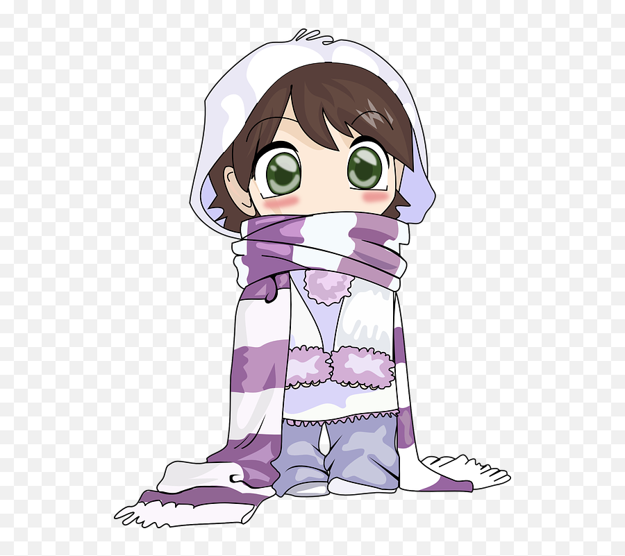 Free Cold Winter Vectors - Anime Girl Winter Drawing Emoji,Popcorn Emoticon