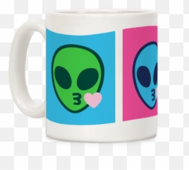 Blowing Kiss Alien Emojis Coffee Mug - Mug,Coffee Emojis