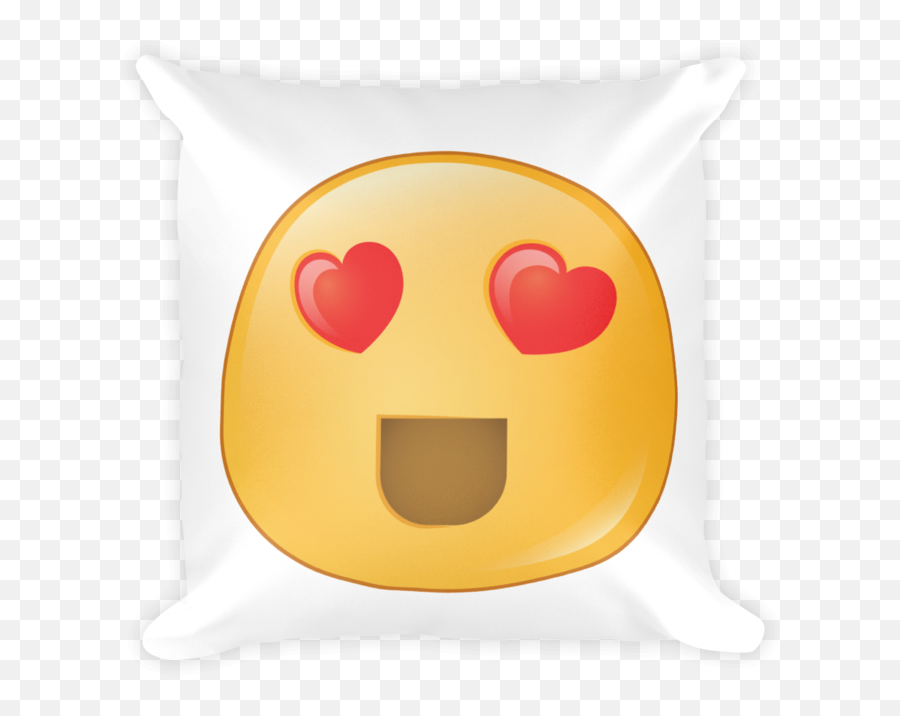 Download Hd Expressive Heart Eyes Emoji Square Stuffed - Cushion,Pillow Emoji