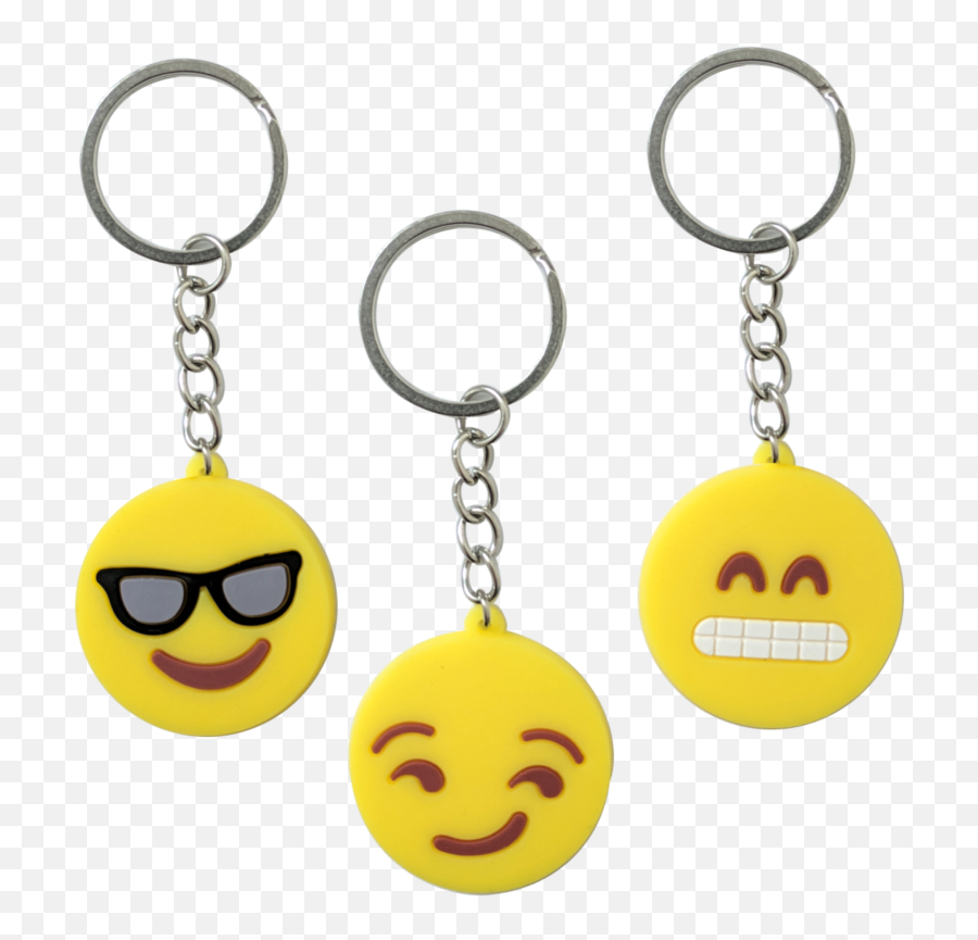 Smiley Keyrings Pack - Keychain Emoji,Metal Emoticon