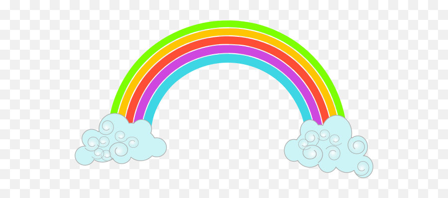 Clouds With Rainbow Image Free Svg - Cute Rainbow Vectors Png Emoji,Facebook Rainbow Emoticon