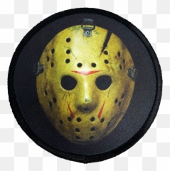 Friday the 13th Part 8 Jason Hockey Mask Iron - On Patch Circle Emoji