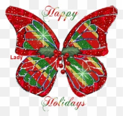Happy Holidays Pictures Images Graphics Comments Scraps - With Butterflies Emoji