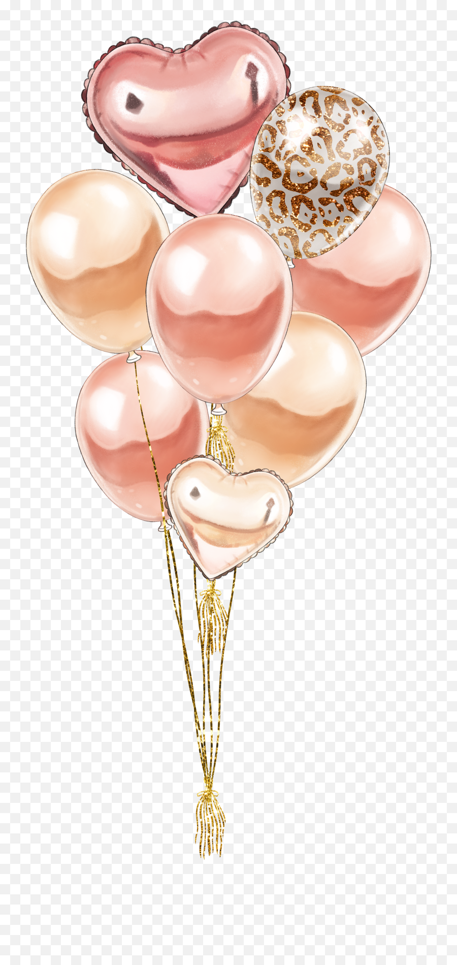 Balloons Pink Peach Rosegold Sticker Emoji,Rose Gold Emoji