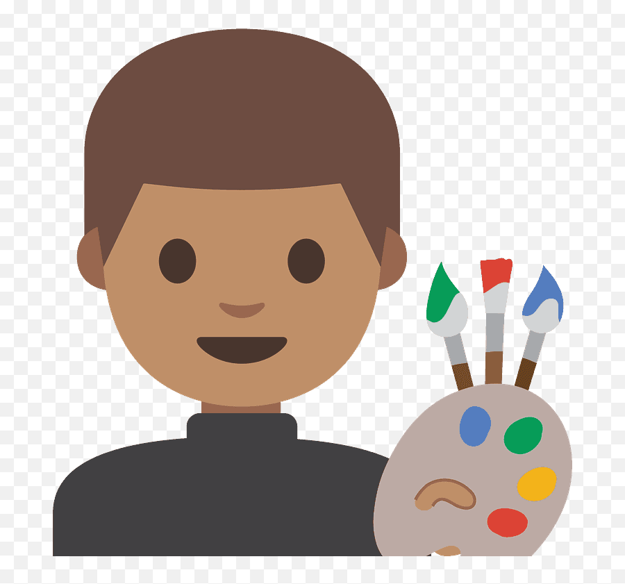 Man Artist Emoji Clipart - Clip Art,Emoji Face Painting