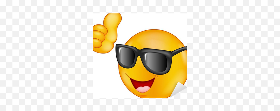 Smiling Emoticon Wearing Sunglasses Giving Thumb Up Sticker U2022 Pixers U2022 We Live To Change - Oculos De Sol Animados Emoji,Information Desk Emoji