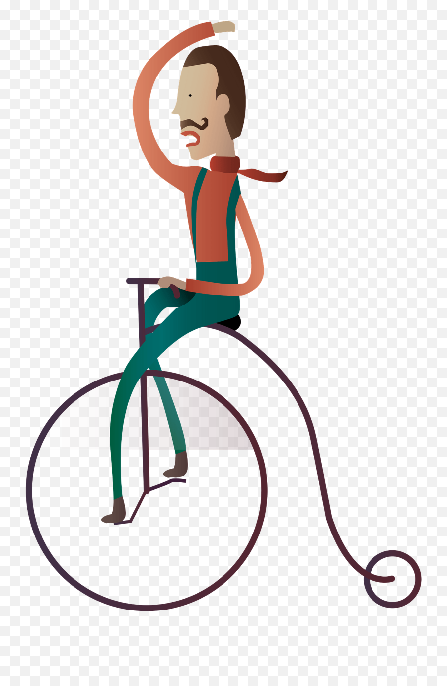 Person Riding A Penny Farthing Clipart - Active Emoji,Penny Emoji