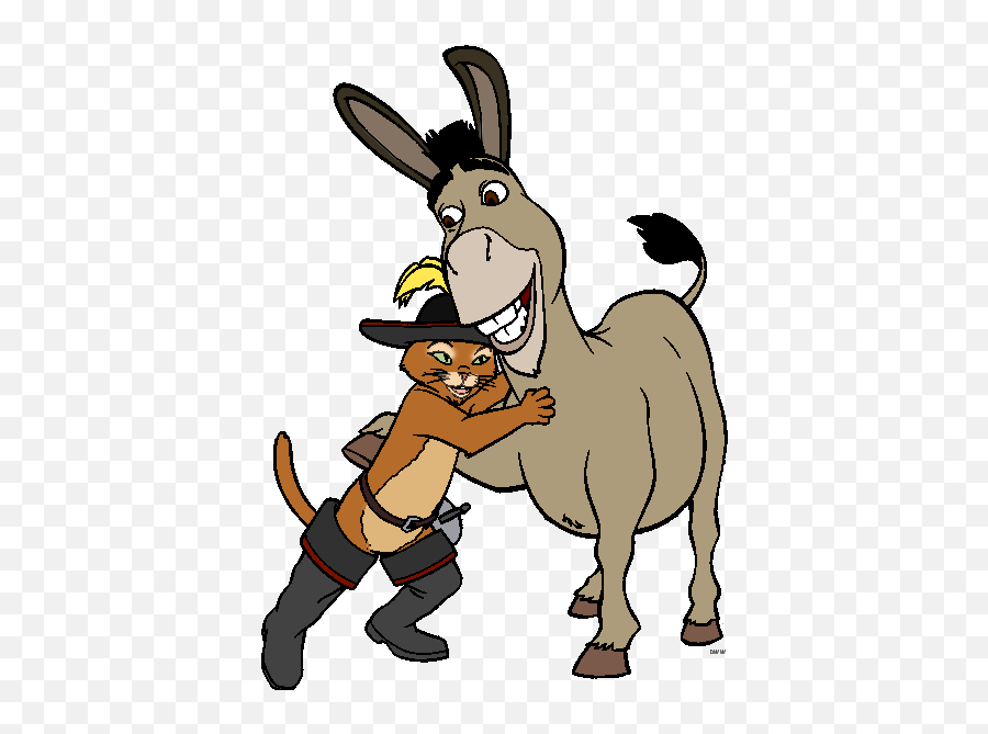 Free Shrek Clipart Download Free Clip Art Free Clip Art On - Donkey And Puss In Boots Cartoon Emoji,Donkey Emoticon