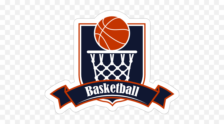 Basketball Badge Sticker - Basketball Emoji,Basketball Hoop Emoji
