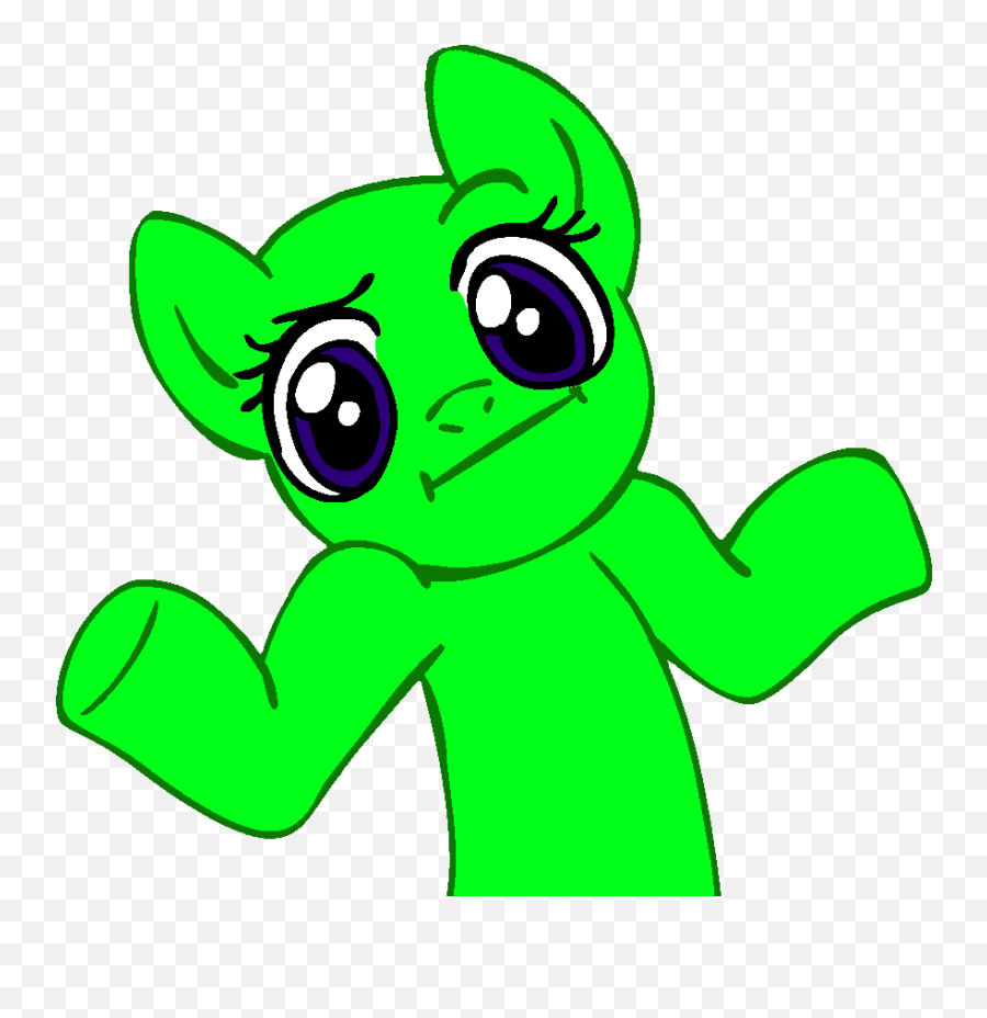 Shrugpony Base - Shrug Pony Emoji,Shoulder Shrug Emoticon