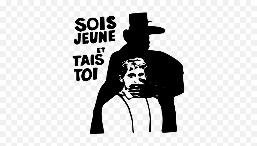 Phrase French Poster Vector Image - Sois Jeune Et Tais Toi Emoji,French Horn Emoji