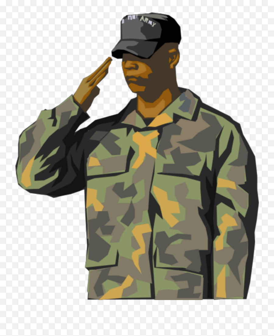 Ftestickers Soldier Army Veteransday Salute - Saluting Soldier Clipart Emoji,Military Emoji