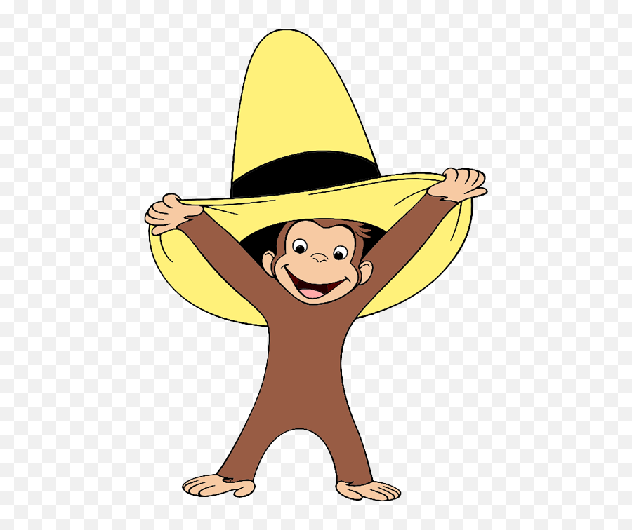 25303 Hat Free Clipart - Yellow Hat Cartoon Curious George Emoji,Straw Hat Emoji