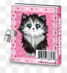 Kitty Cat Kids Diary With Lock - Kitten Emoji