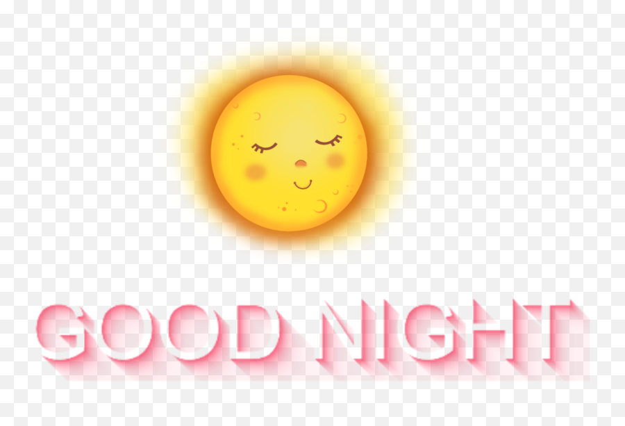 Ftestickers Moon Text Typography Goodnight Cute - Smiley Emoji,Goodnight Emoji