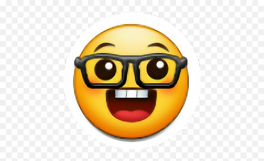 Smile Anteojos Lentes Nerd Nerdy Ñoño Nerds Emojisticke - Samsung Nerd Face Emoji,Nerdy Emoji
